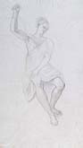 FRANCESCO BARATTA, Draped Female Figure, black chalk